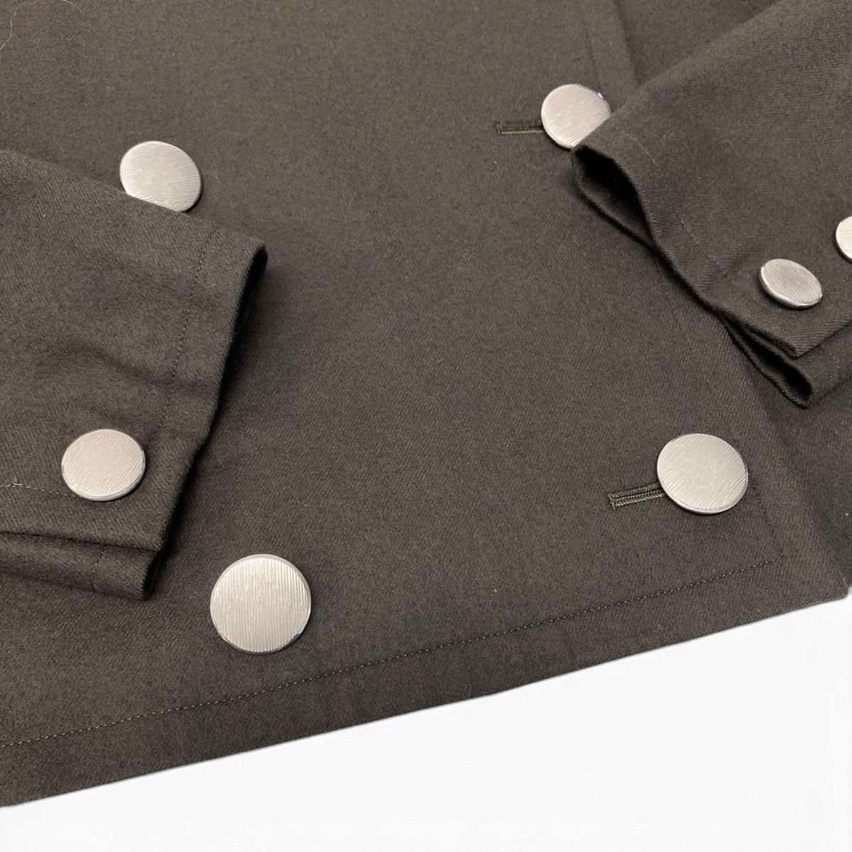 Saint Laurent Double Breasted Jacket Short Coat Dark Green Wool M — view 6