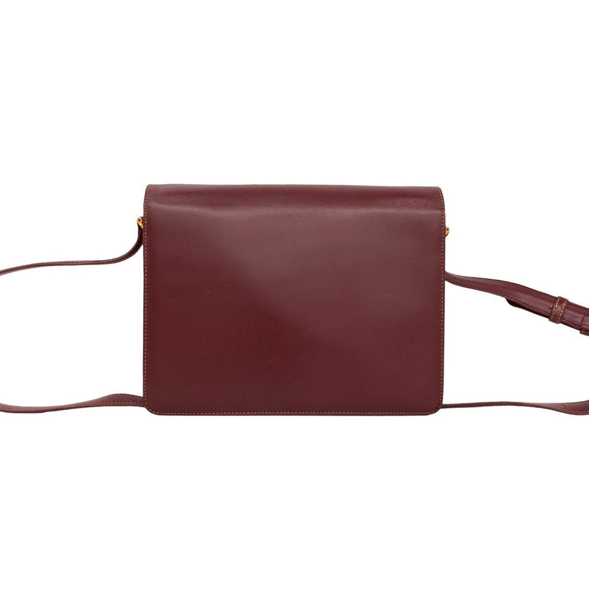 Cartier Vintage Must Line Leather Shoulder Bag Pochette Wine Red Bordeaux — view 3