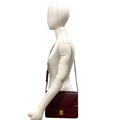 Cartier Vintage Must Line Leather Shoulder Bag Pochette Wine Red Bordeaux — view 2