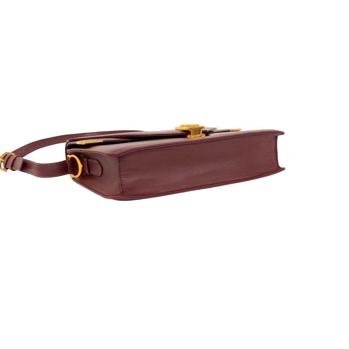 Cartier Vintage Must Line Leather Shoulder Bag Pochette Wine Red Bordeaux — view 7