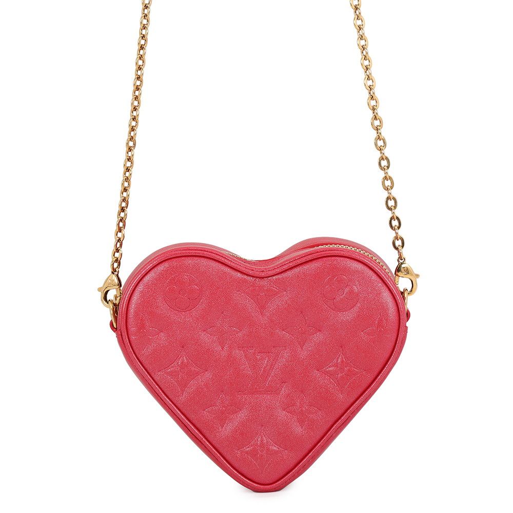 Louis Vuitton Chain Shoulder Bag Monogram Heart on Lambskin