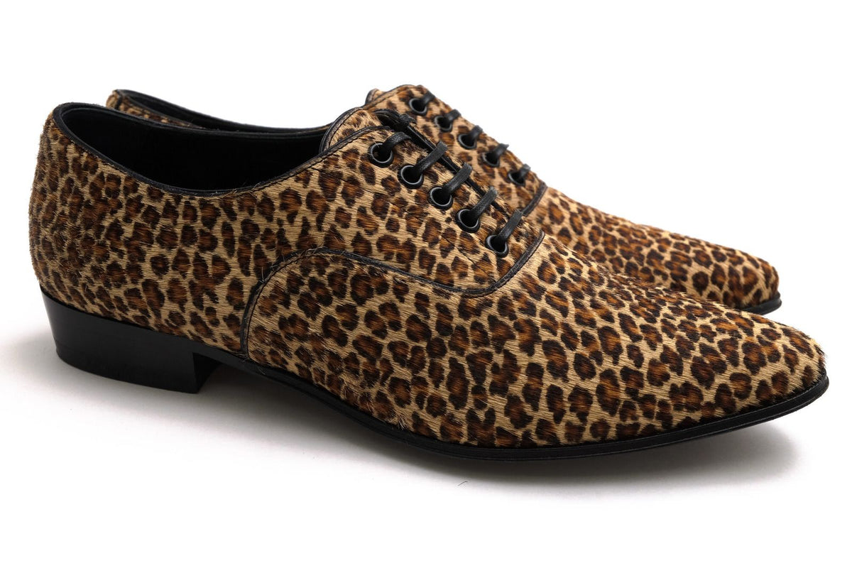 Celine Shoes Leather Brown Derby Jacno Leo Print Hair Sole — view 2
