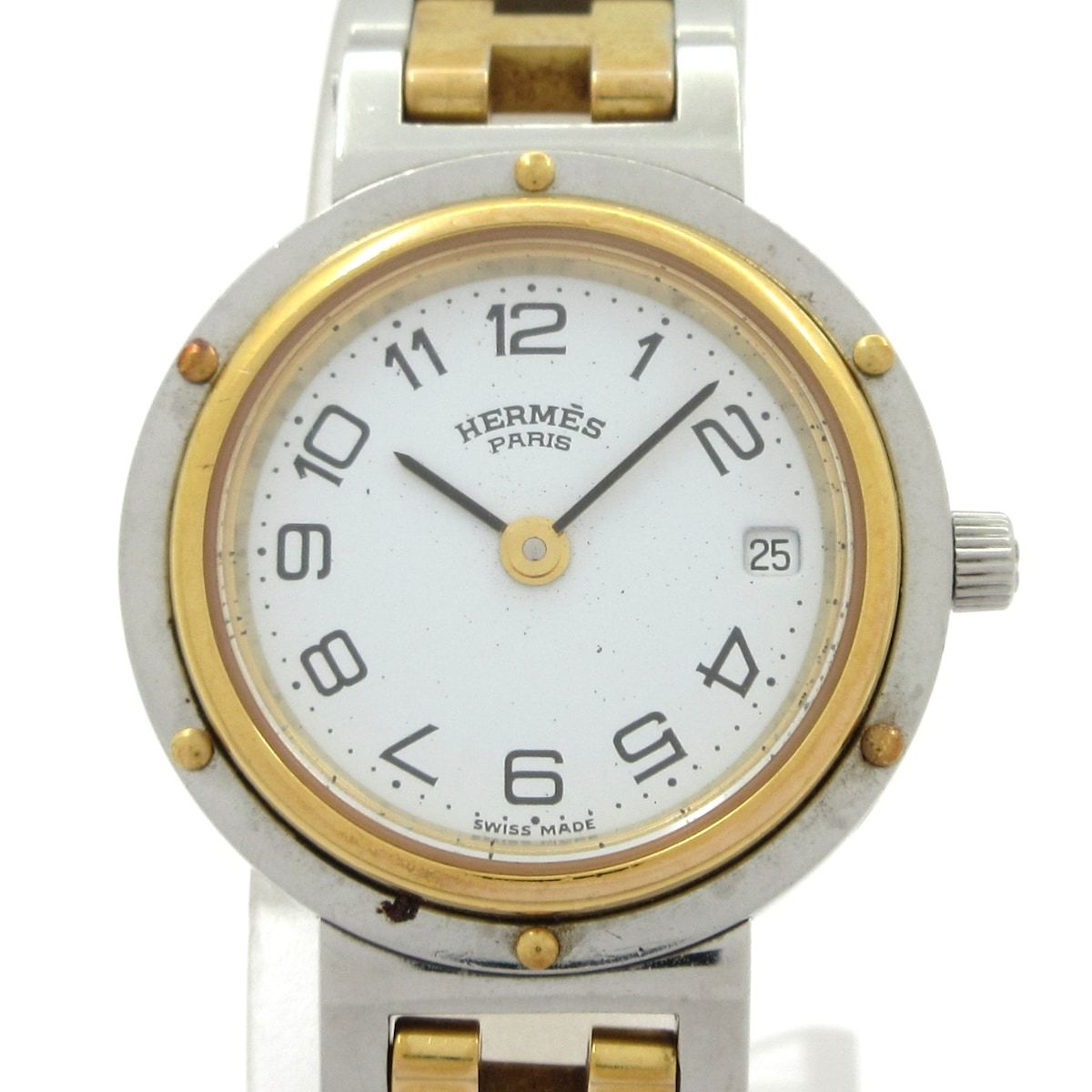 Hermes Watch Clipper White