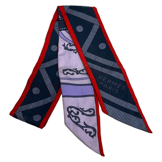 Hermes Scarf Twilly Blue Purple Multi Balade en Berline