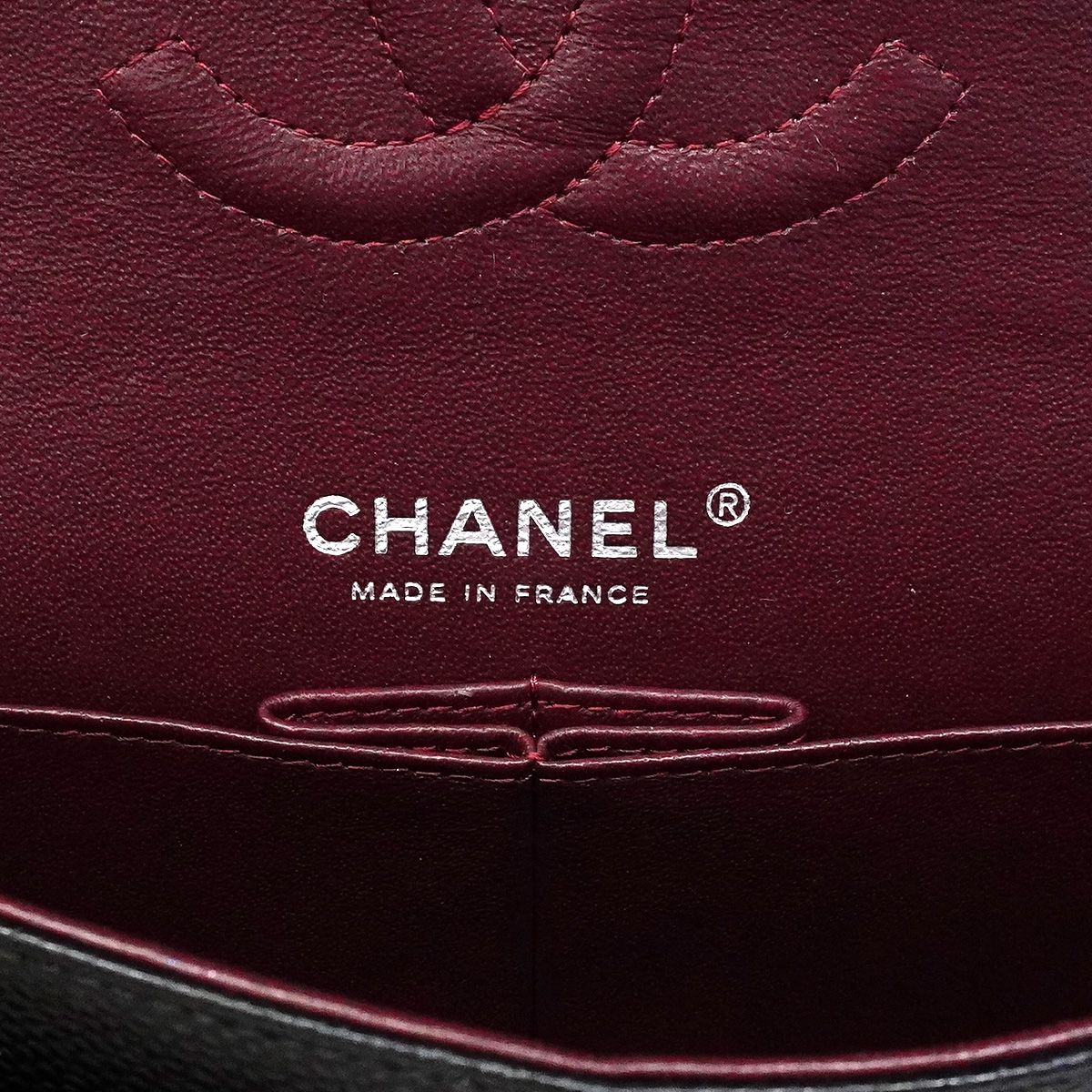 Chanel Shoulder Bag Quilted Caviar Leather Black Silver — view 5