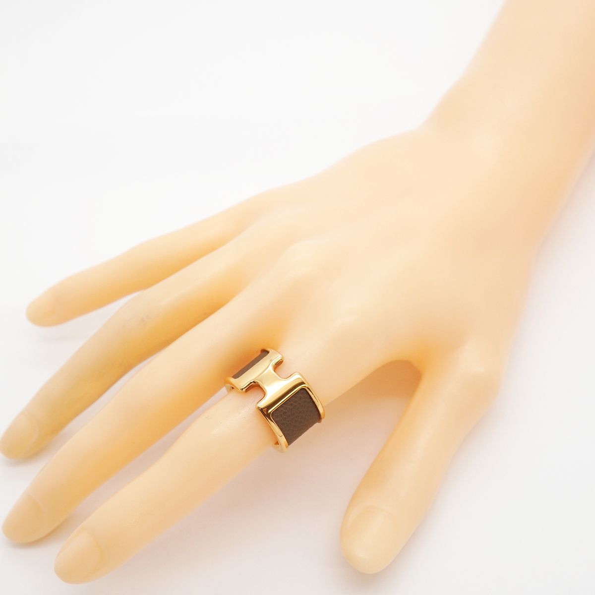 Hermes Ring Olympe GM Gold Plated Leather — view 6