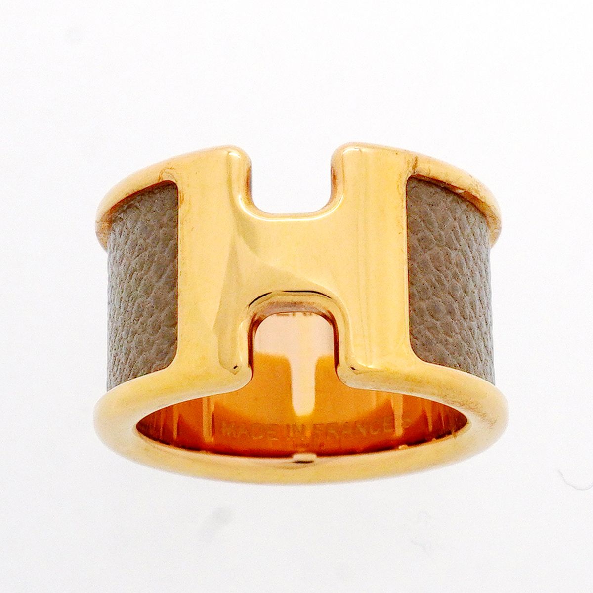 Hermes Ring Olympe GM Gold Plated Leather — view 2