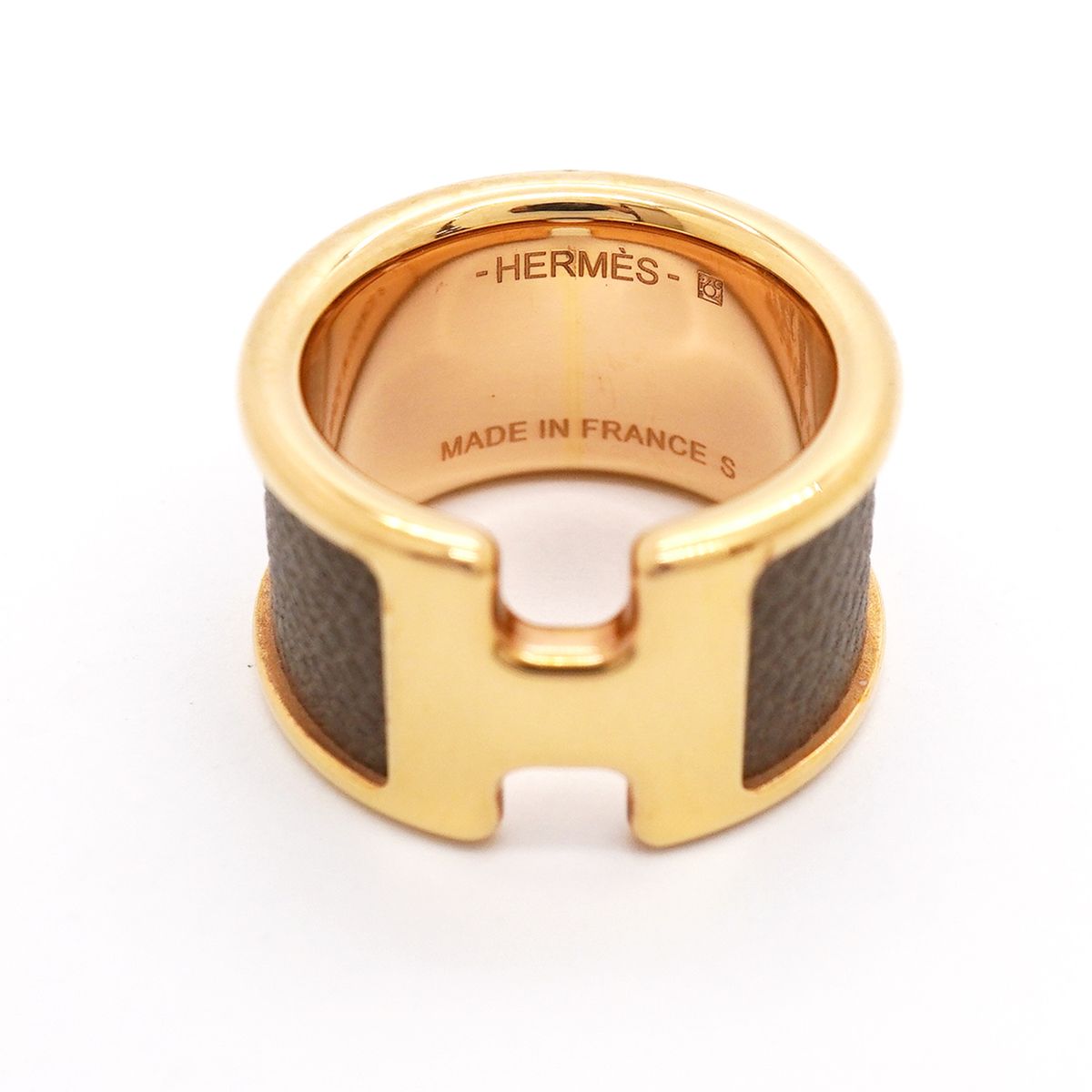 Hermes Ring Olympe GM Gold Plated Leather — view 4