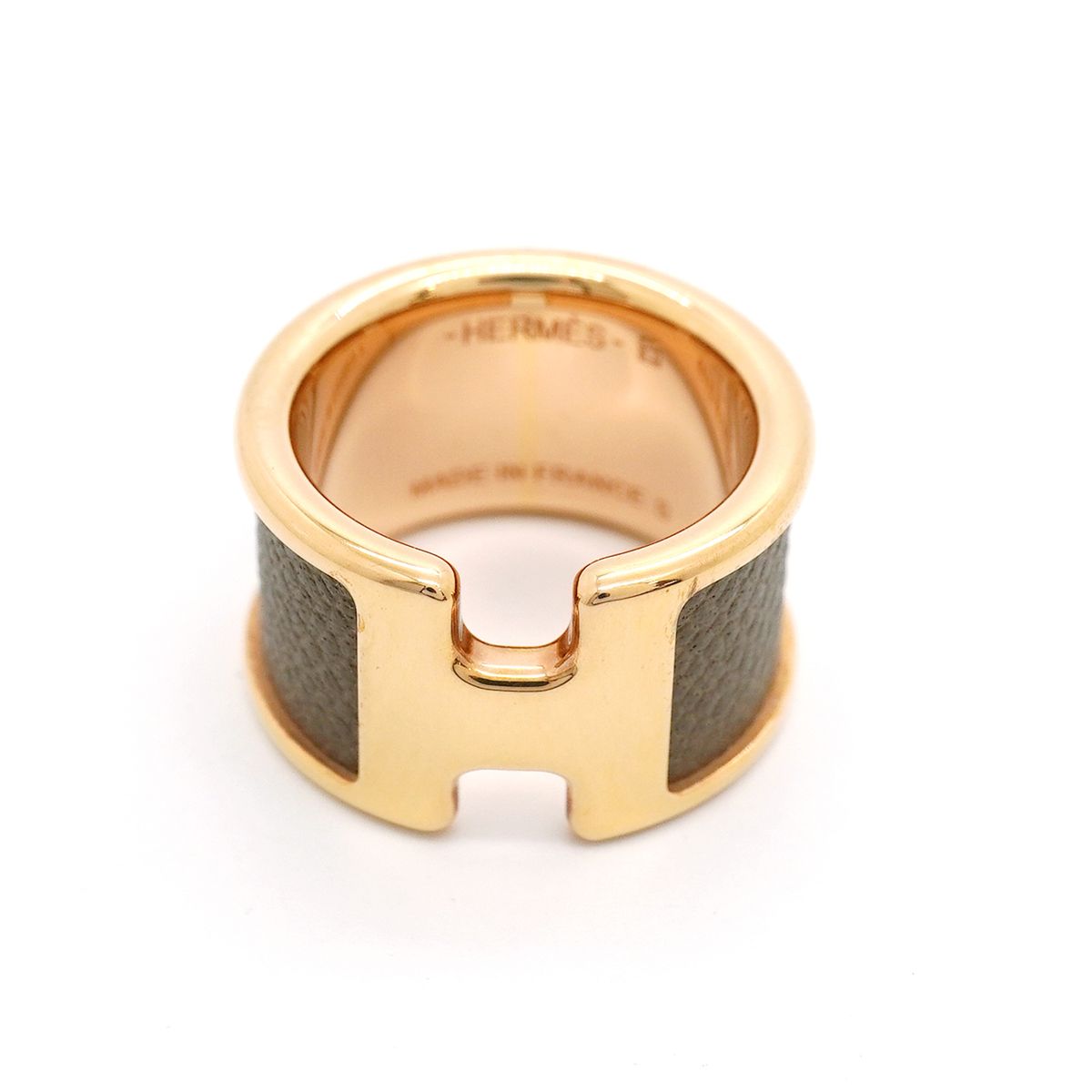 Hermes Ring Olympe GM Gold Plated Leather — view 3