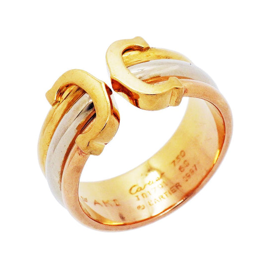Cartier Ring 2C 18k Yellow Gold 18k White Pink