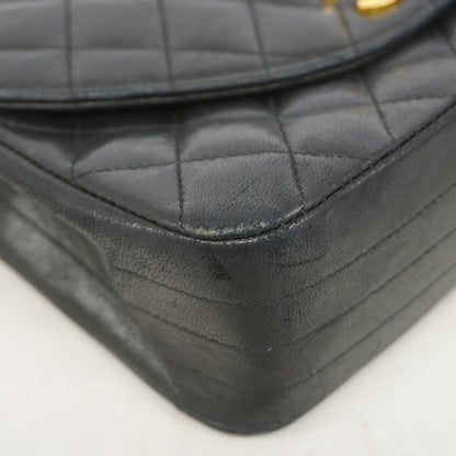 Chanel Shoulder Bag Quilted Lambskin Black Gold — view 6