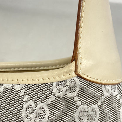 Gucci Shoulder Bag GG Canvas Jackie Ivory Gray Silver — view 7