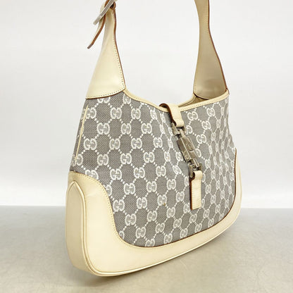 Gucci Shoulder Bag GG Canvas Jackie Ivory Gray Silver — view 2