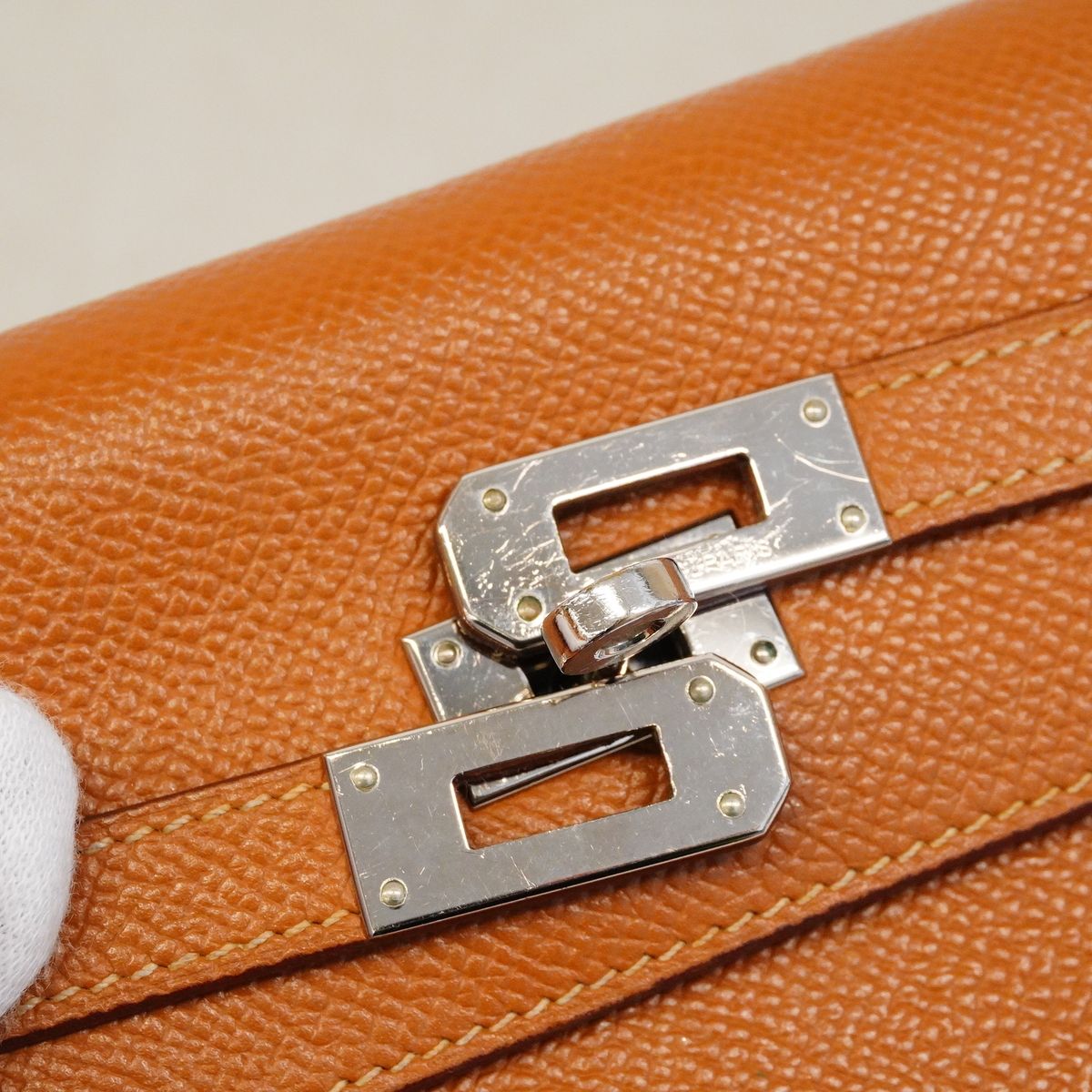 Hermes Wallet Kelly Long Veau Epsom Gold Silver — view 8