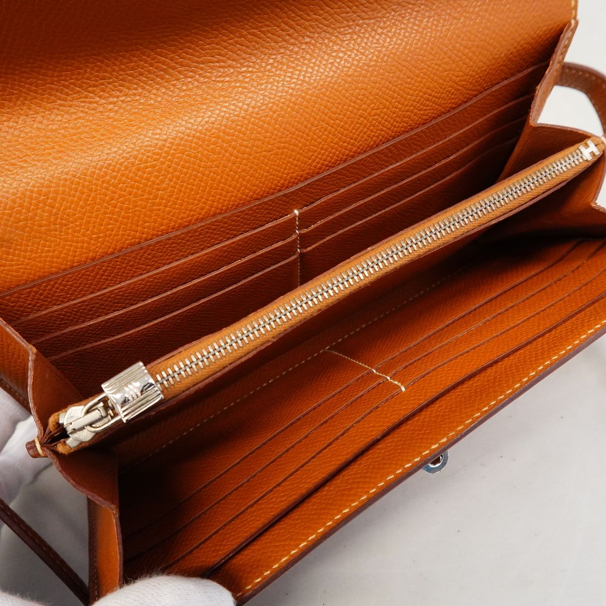 Hermes Wallet Kelly Long Veau Epsom Gold Silver — view 4