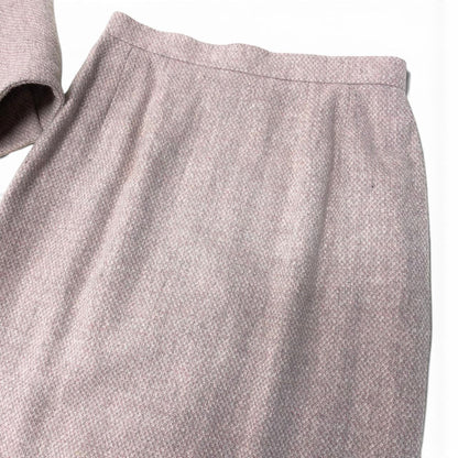 Dior Set Skirt Suit Double Breasted Jacket 9 Pink Wool — view 8