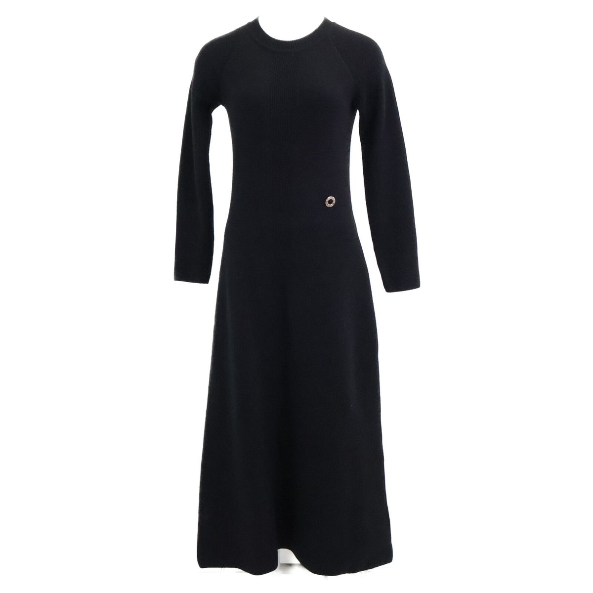 Hermes Cashmere 100 Sellier Charm Long Sleeve Knit Dress 34