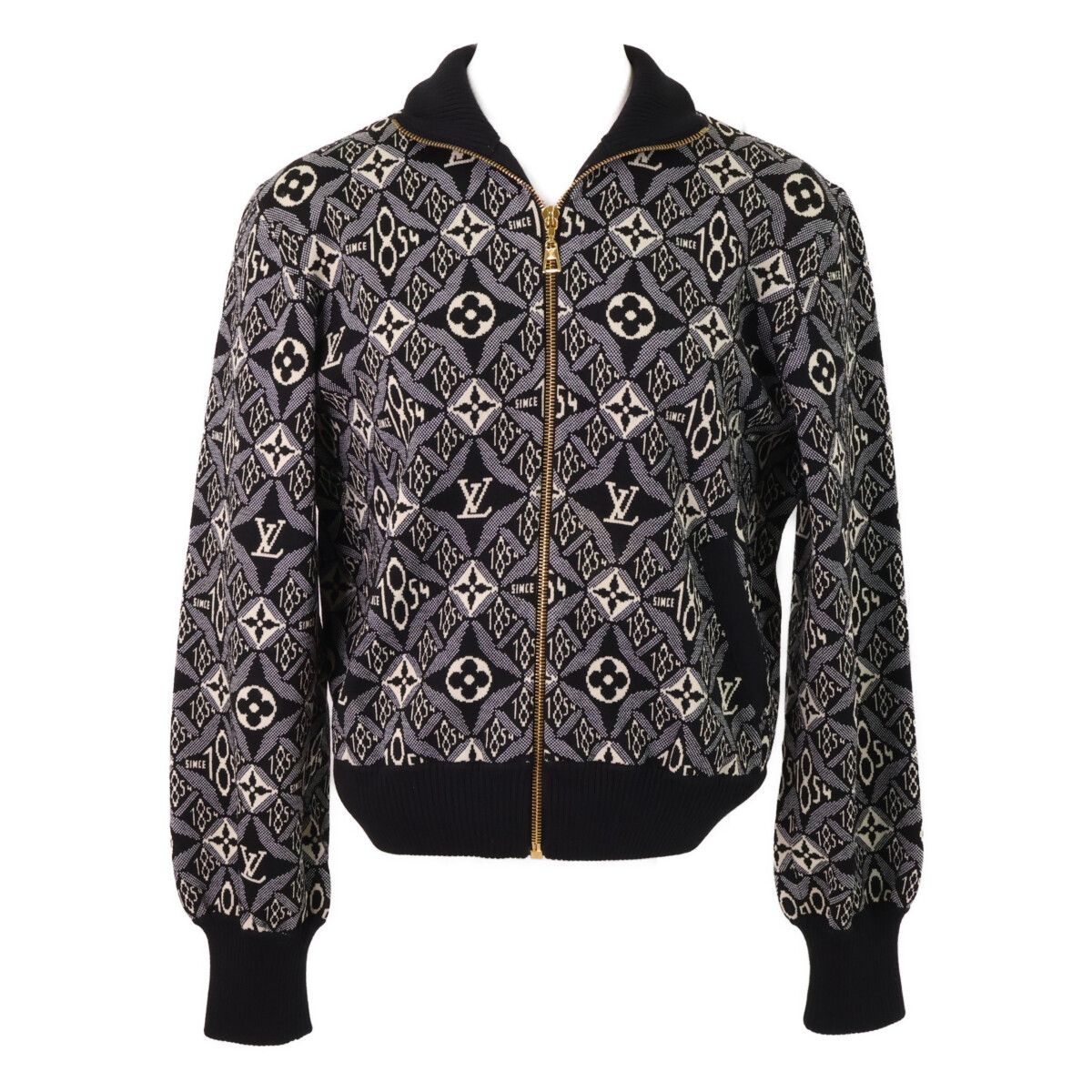 Louis Vuitton Monogram Zip Up Knit Sweater XS