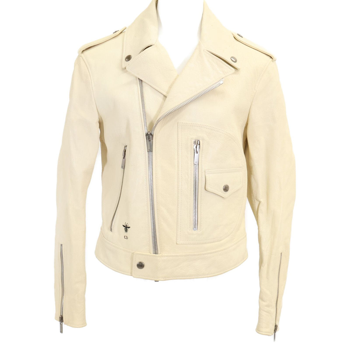 Dior Swords Bee Goat Leather Double Rider's Jacket