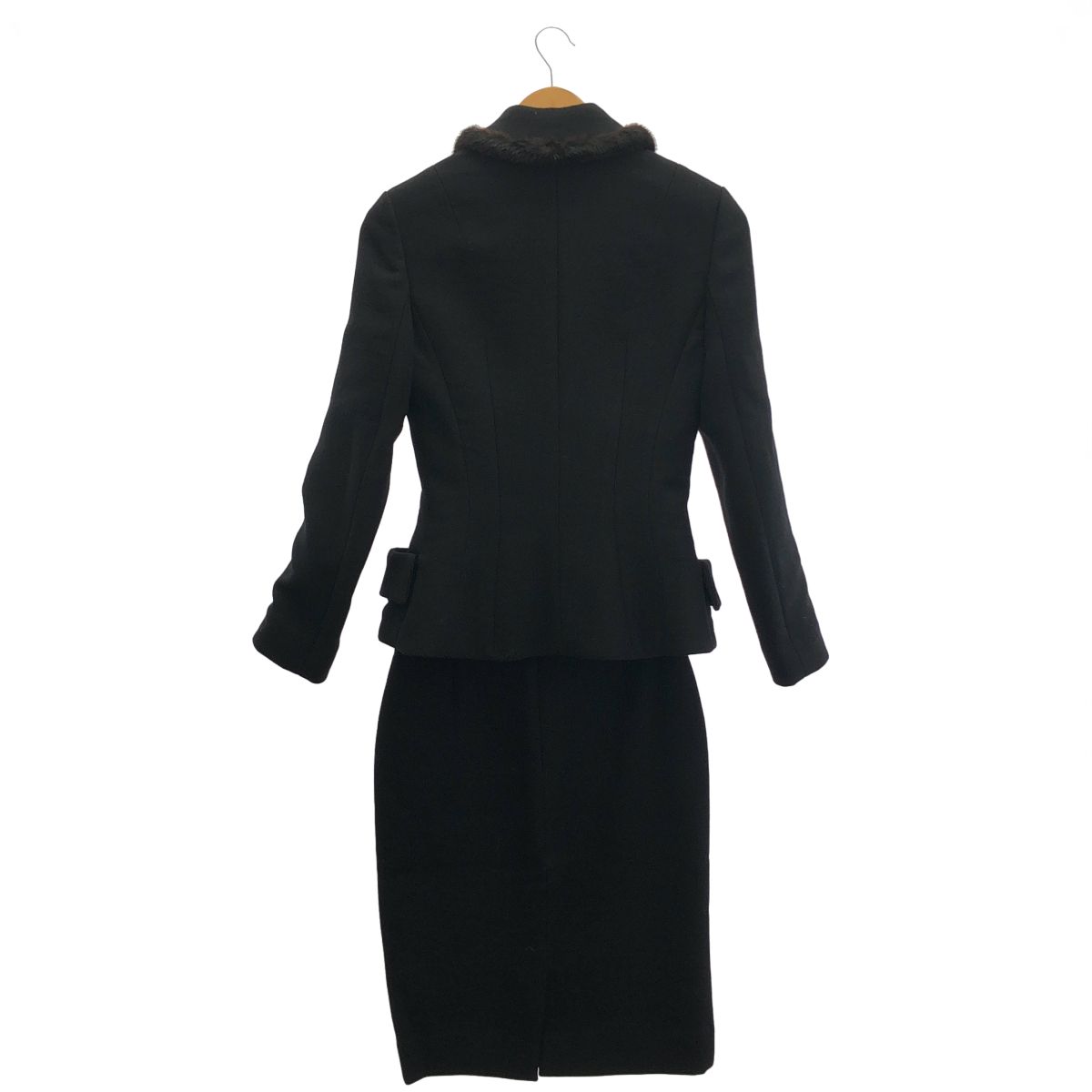 Dior Black Wool Mink Skirt Suit Galliano Era 34 — view 2