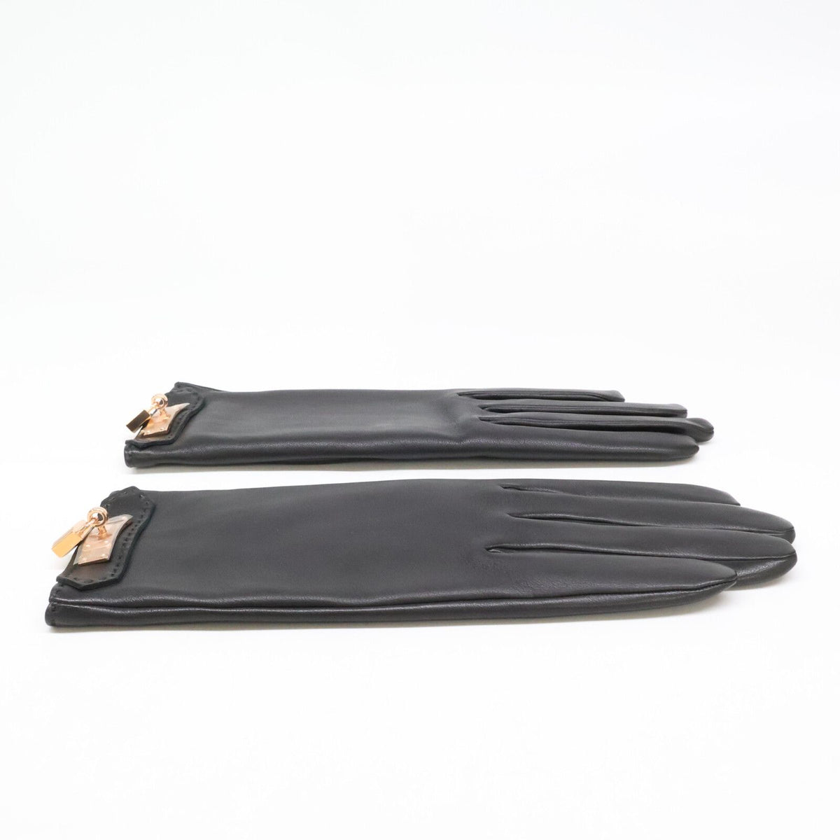 Hermes Lambskin Lining Silk Soya Kelly Gloves 7.5 — view 2