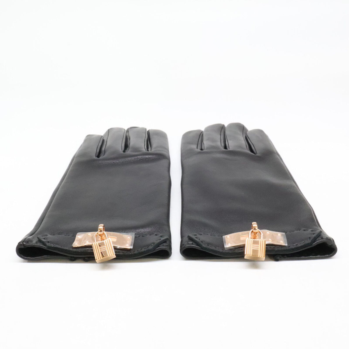 Hermes Lambskin Lining Silk Soya Kelly Gloves 7.5 — view 3