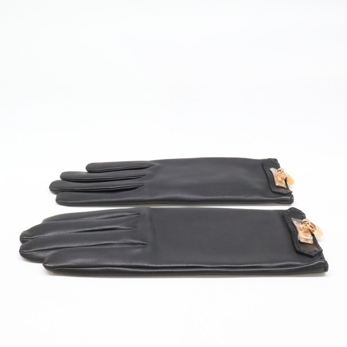Hermes Lambskin Lining Silk Soya Kelly Gloves 7.5 — view 4