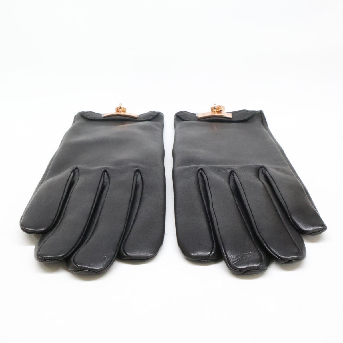 Hermes Lambskin Lining Silk Soya Kelly Gloves 7.5 — view 5