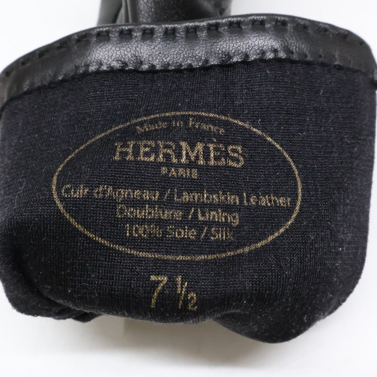 Hermes Lambskin Lining Silk Soya Kelly Gloves 7.5 — view 8