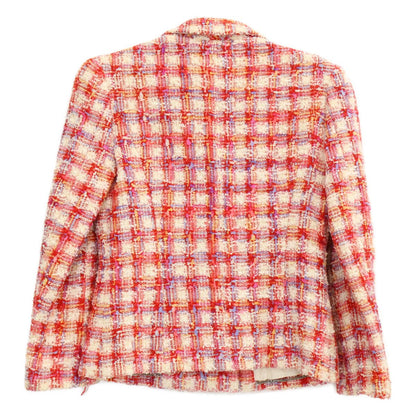 Chanel 96P Check CC Logo Button Tweed Double Jacket Skirt Set 38 — view 3