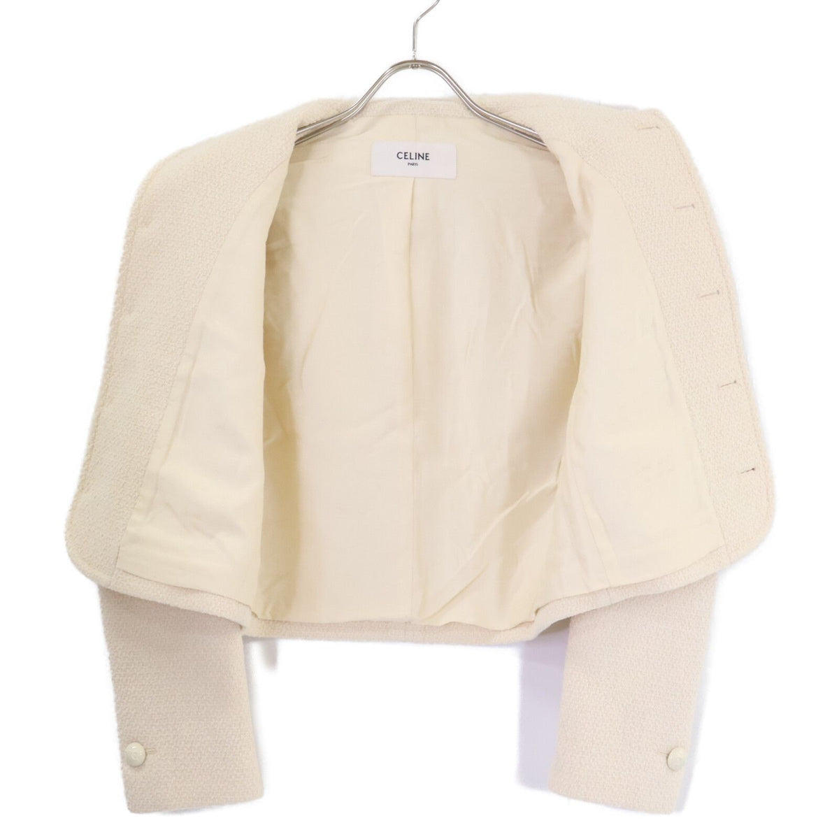 Celine Triomphe Button Cashmere Mixed Tweed Jacket 34 — view 4