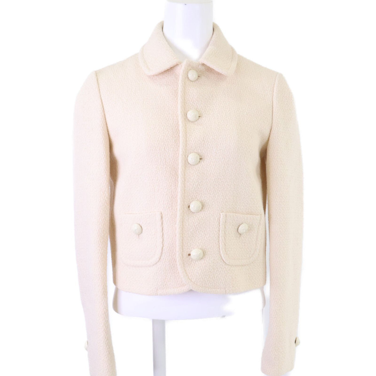 Celine Triomphe Button Cashmere Mixed Tweed Jacket 34