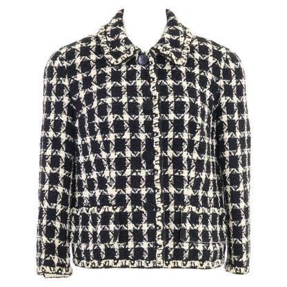 Chanel CC Logo Button Tweed Jacket 38