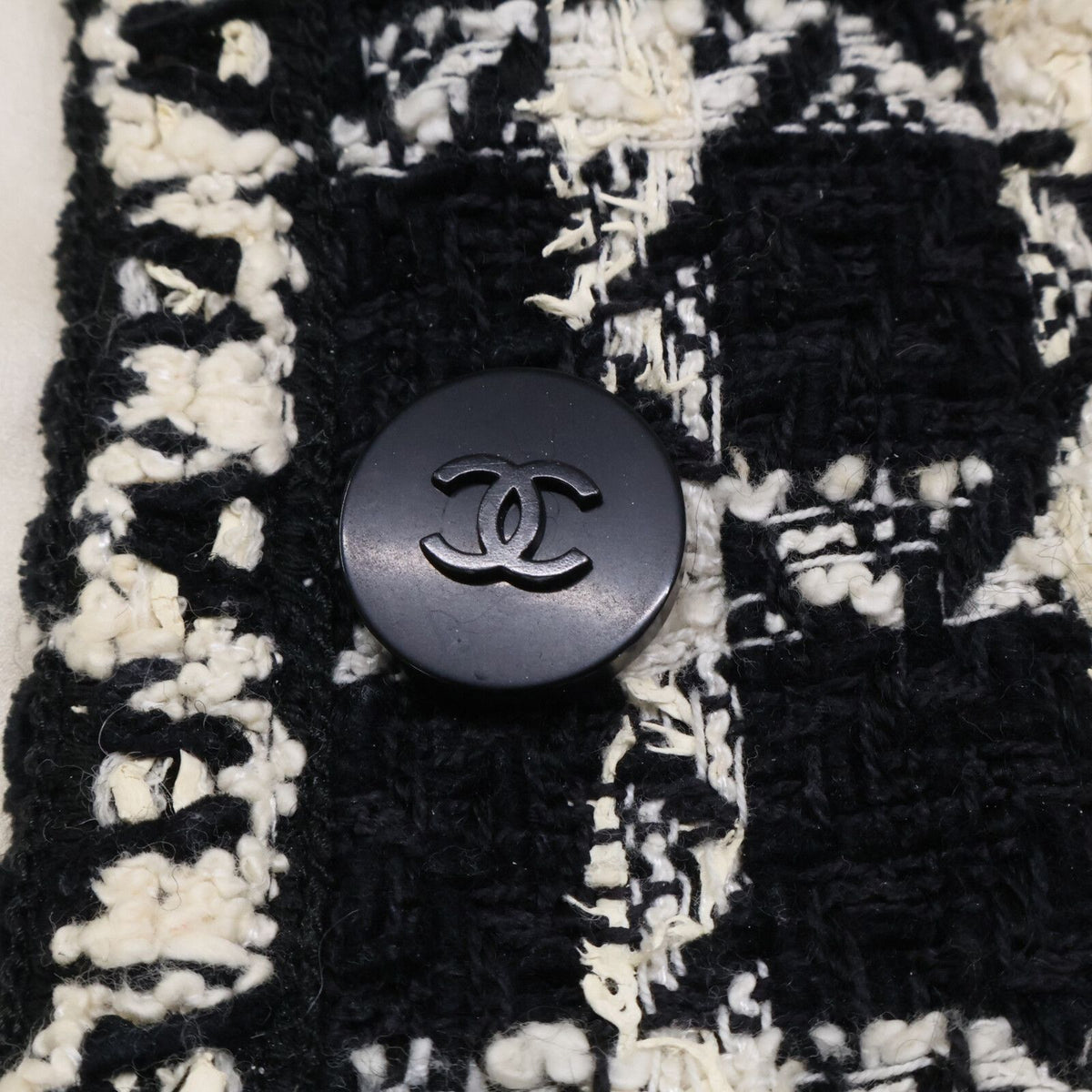 Chanel CC Logo Button Tweed Jacket 38 — view 8