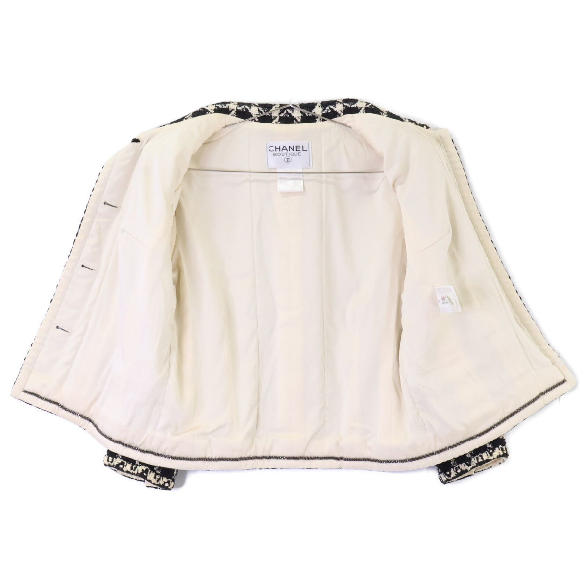 Chanel CC Logo Button Tweed Jacket 38 — view 4