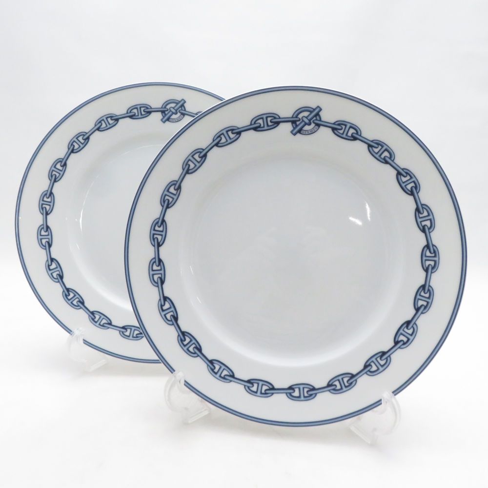 Hermes Chaine D'ancre Medium Plate Pair 22 Bread Cake