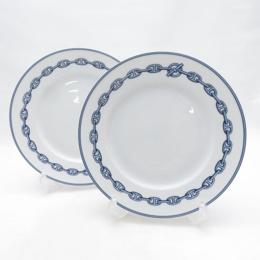 Hermes Chaine D'ancre Medium Plate Pair 22 Bread Cake