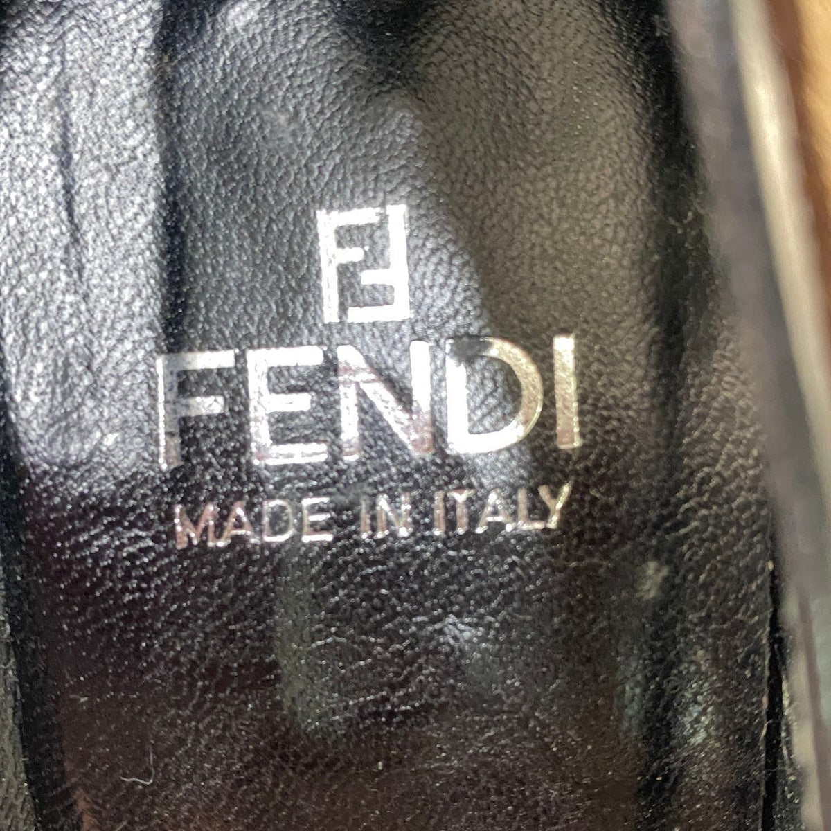 Fendi Calf Hair Vintage Pumps Chunky Heel Shoes Beige Brown — view 7