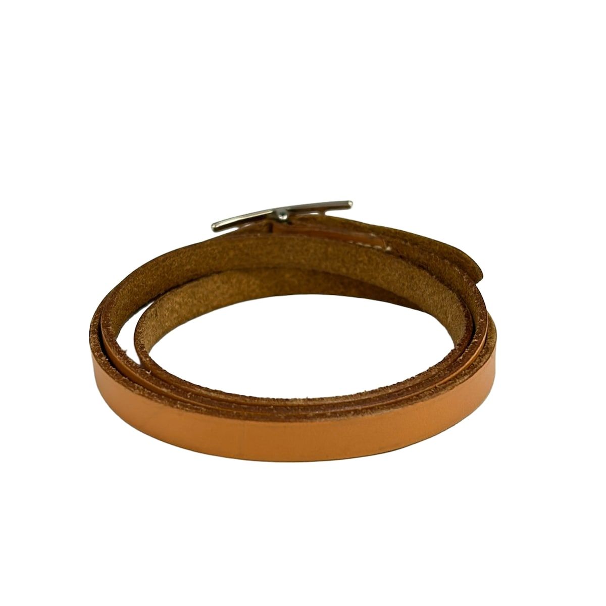 Hermes Bracelet Hapi 3 Leather Light Brown Silver — view 3