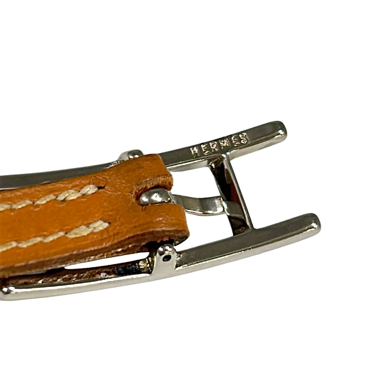Hermes Bracelet Hapi 3 Leather Light Brown Silver — view 7