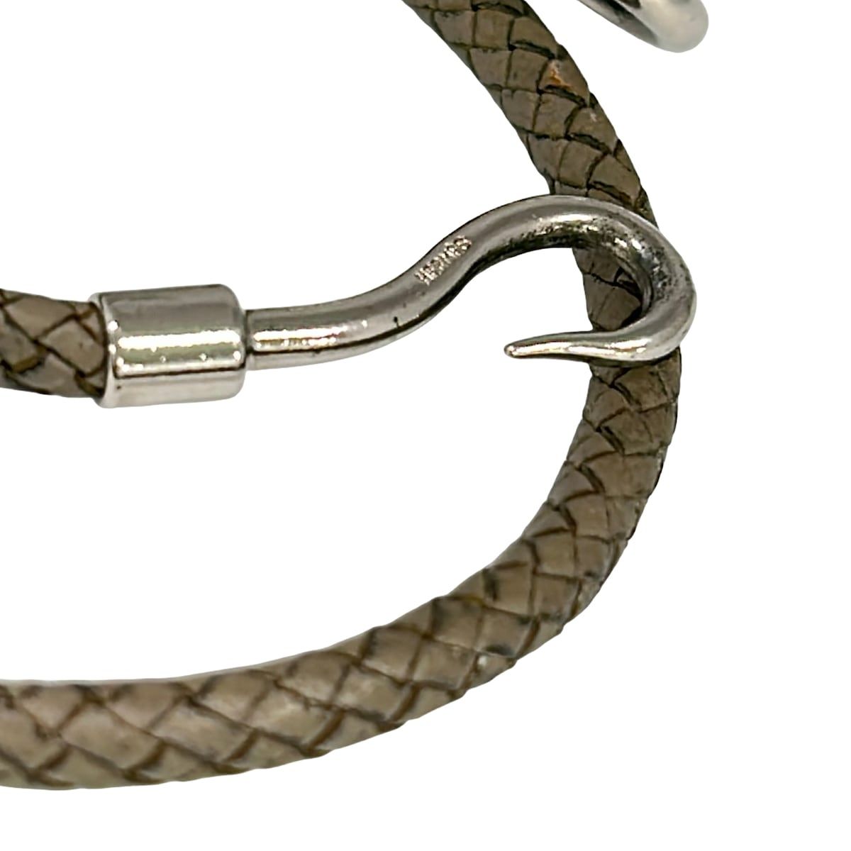 Hermes Bracelet Jumbo Leather Silver Gray Beige — view 4