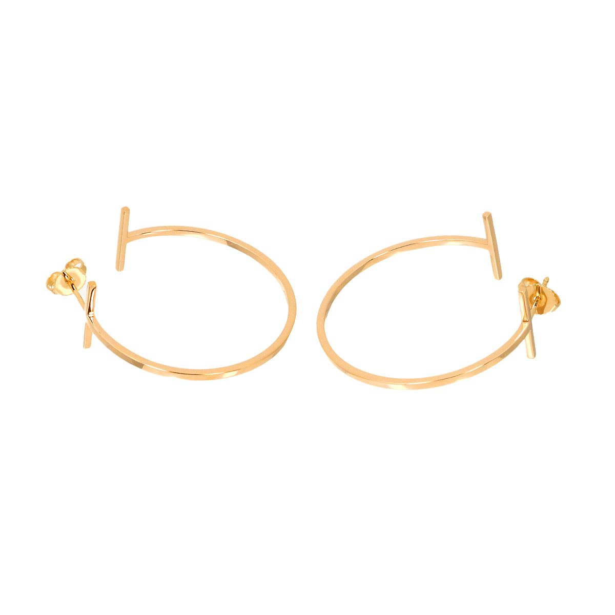 Tiffany & Co T Hoop Large Earrings 18k Pink Gold — view 2