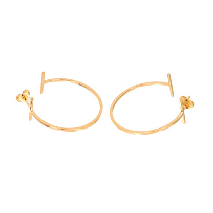 Tiffany & Co T Hoop Large Earrings 18k Pink Gold — view 2