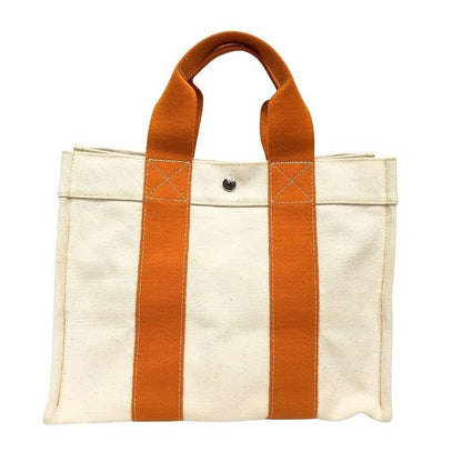 Hermes Bora PM Tote Bag Cotton Canvas Orange