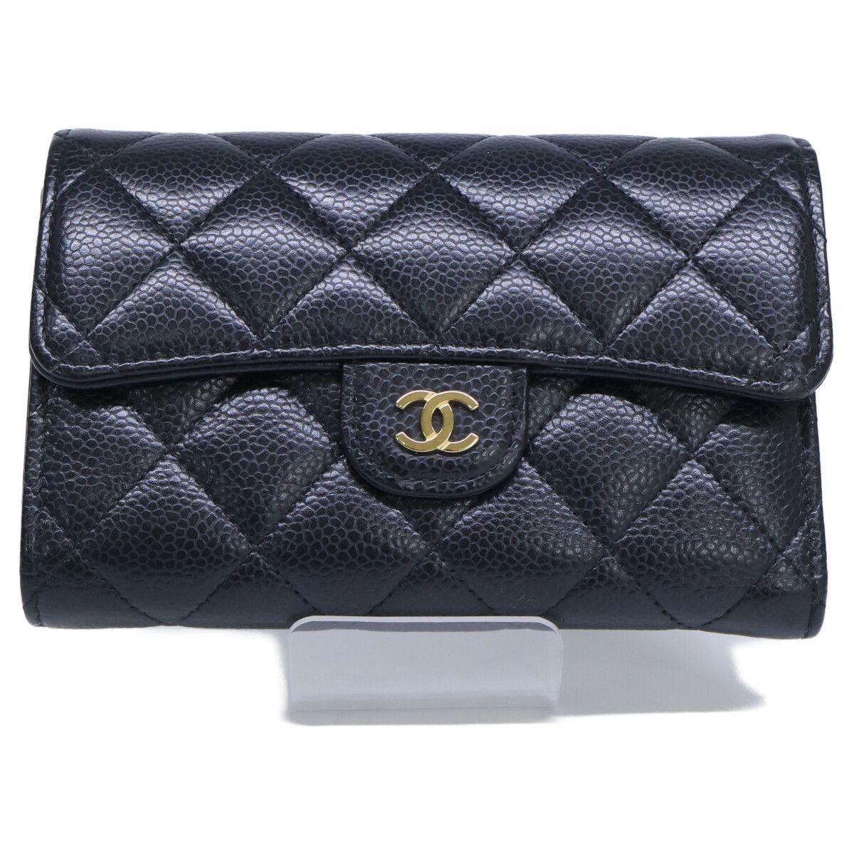 Chanel Caviar Leather Quilted Medium Flap Wallet Trifold
