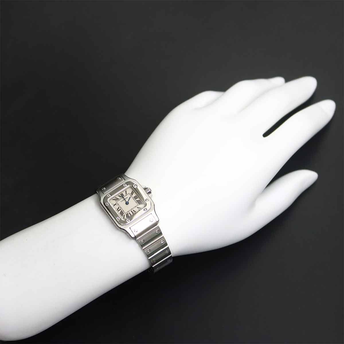 Cartier Santos Galbee SM Watch Ivory Quartz — view 3
