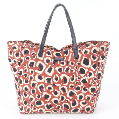Gucci Leopard Print Animal Leather Tote Bag