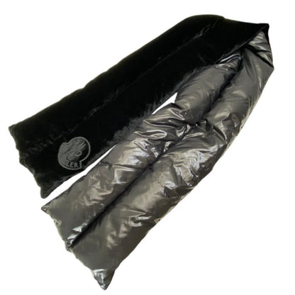 Moncler Velour Down Scarf Rayon Silk Black