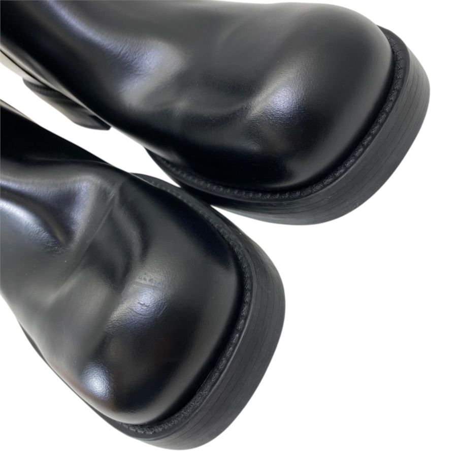Louis Vuitton Long Boots Monogram Embossed Leather Black Shoes Casual — view 6