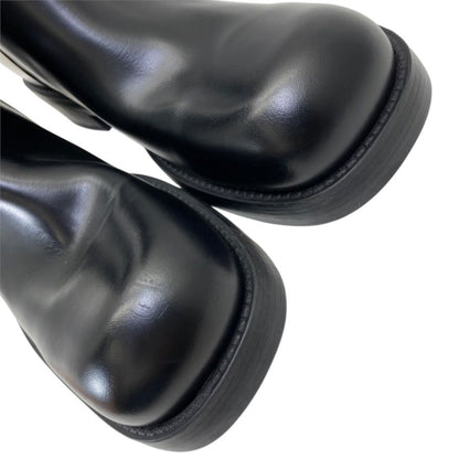 Louis Vuitton Long Boots Monogram Embossed Leather Black Shoes Casual — view 6